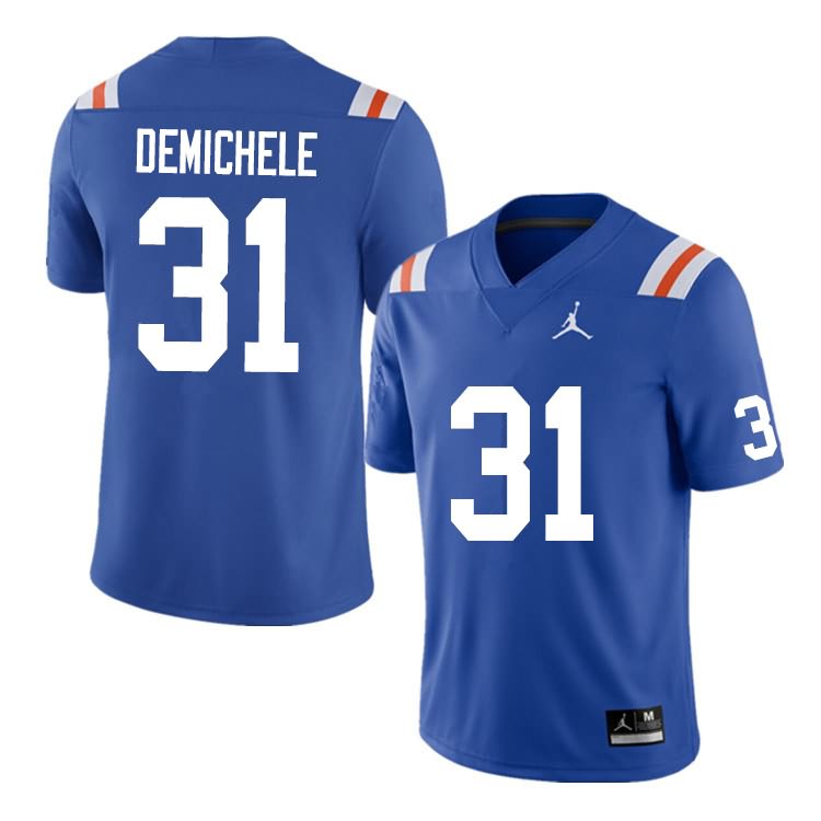 NCAA Florida Gators Chase DeMichele Men's #31 Nike Blue Throwback Stitched Authentic College Football Jersey TJA3764MG